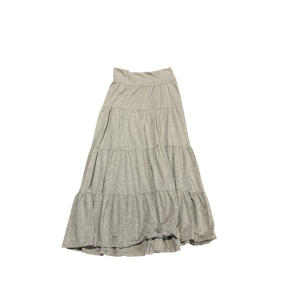 Janina Gray Tiered Maxi Skirt Size 42 US 10
